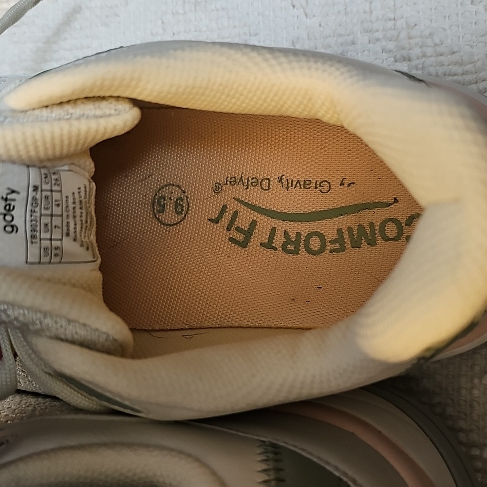 Gdefy Women's Comfort Sneakers in Cream and Gray - Picture 4 of 5
